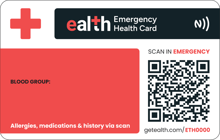 Ealth Emergency Health Card